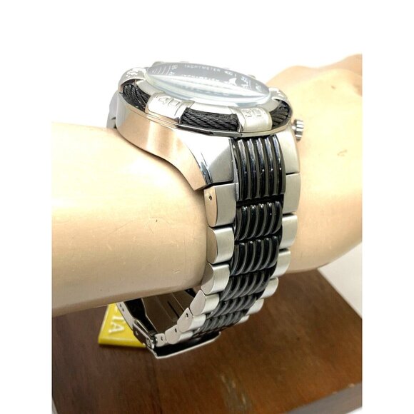 Invicta Men's Watch 29569 Bolt Quartz Chronograph Silver Black Steel 50mm Case - Picture 13 of 15